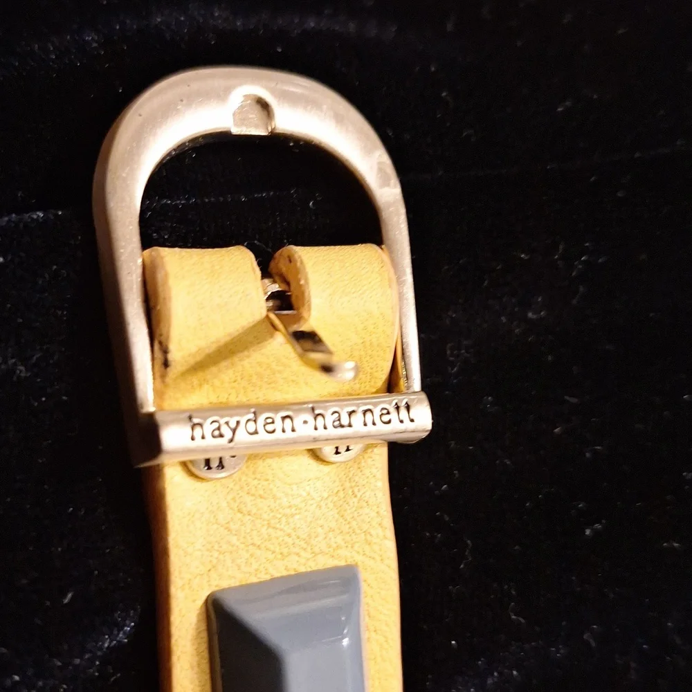 Hayden Vintage Yellow and Gray Leather Wearable Tech Band
